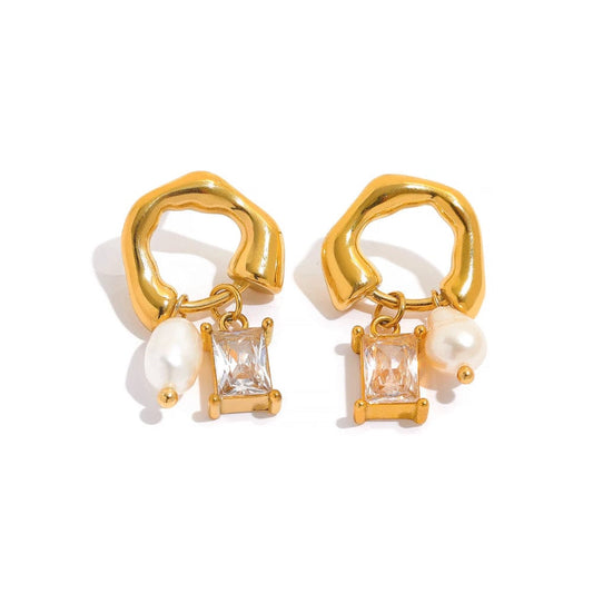 Opes Robur GOLD CHARM HOOPS