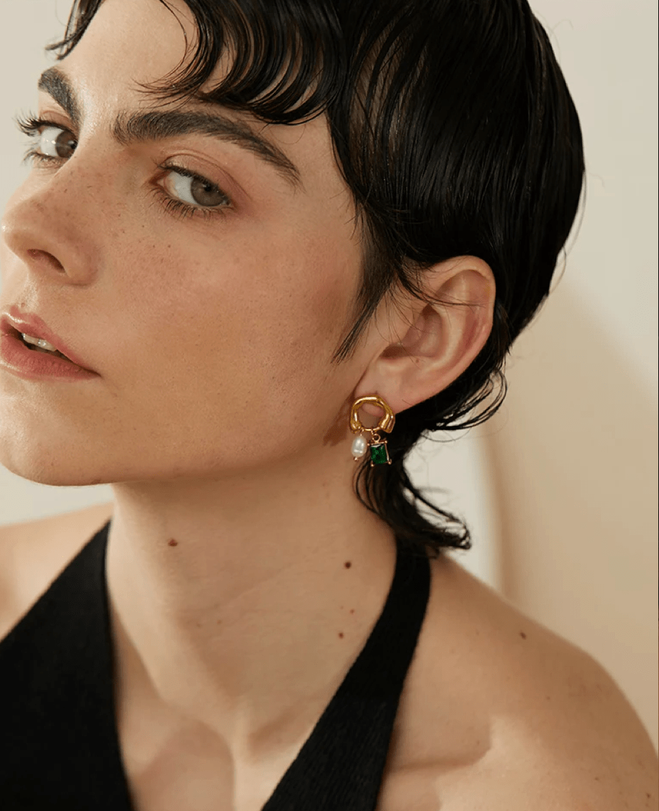 Opes Robur GOLD CHARM HOOPS