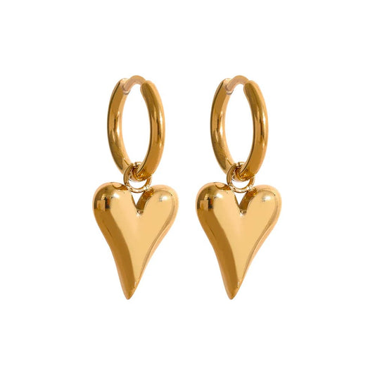 Opes Robur GOLD HEART HOOPS