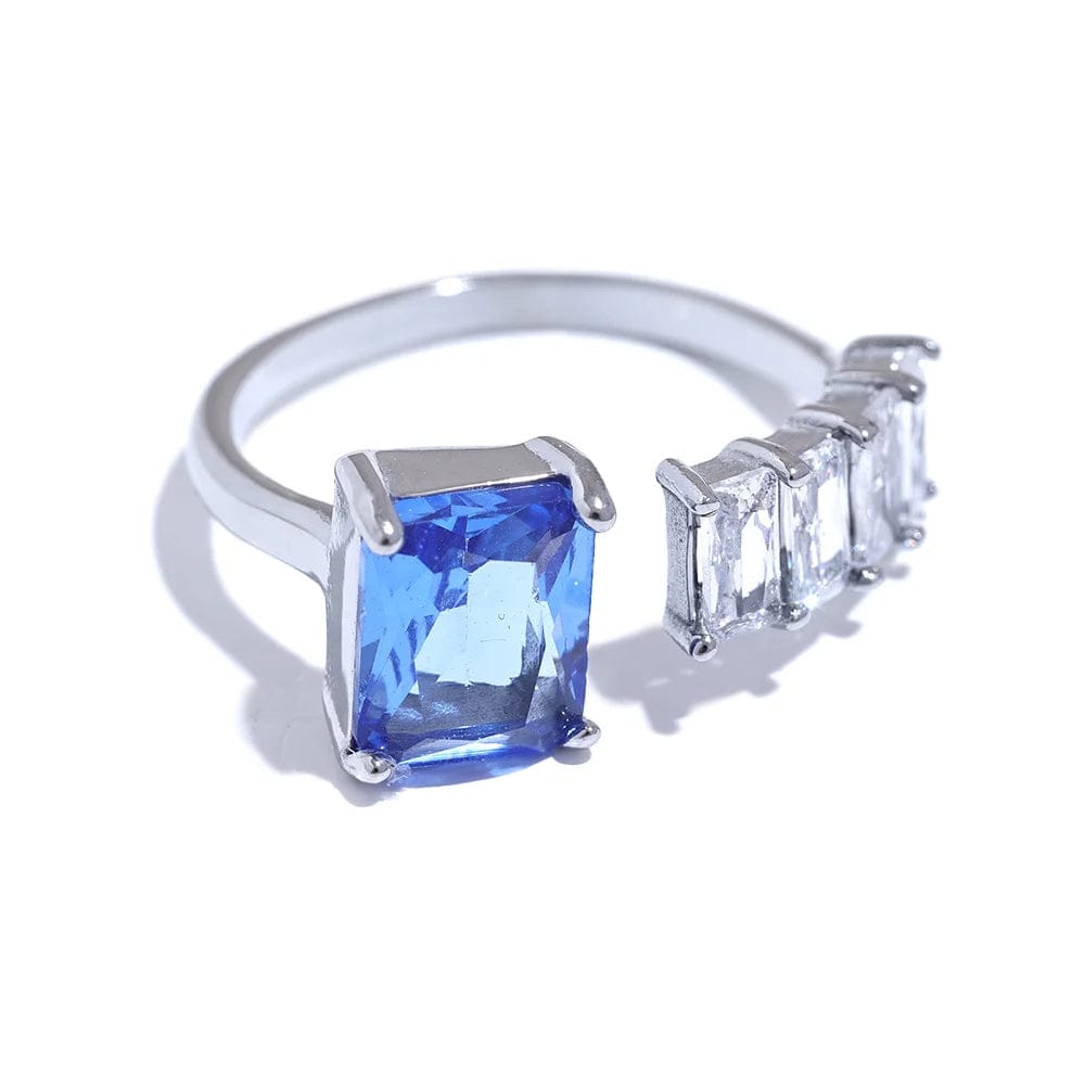 Opes Robur Silver / Blue / One Size (resizable) Regal Ring