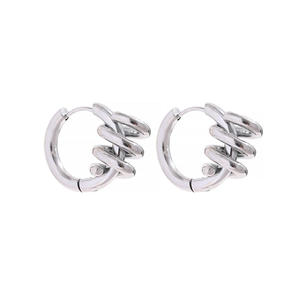 Opes Robur SILVER COIL HOOPS
