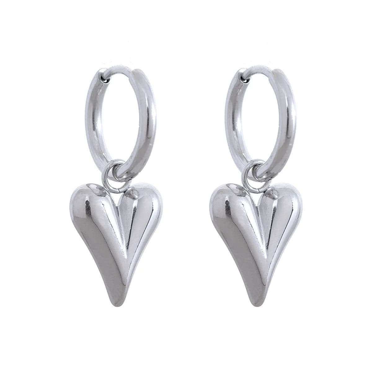 Opes Robur SILVER HEART HOOPS