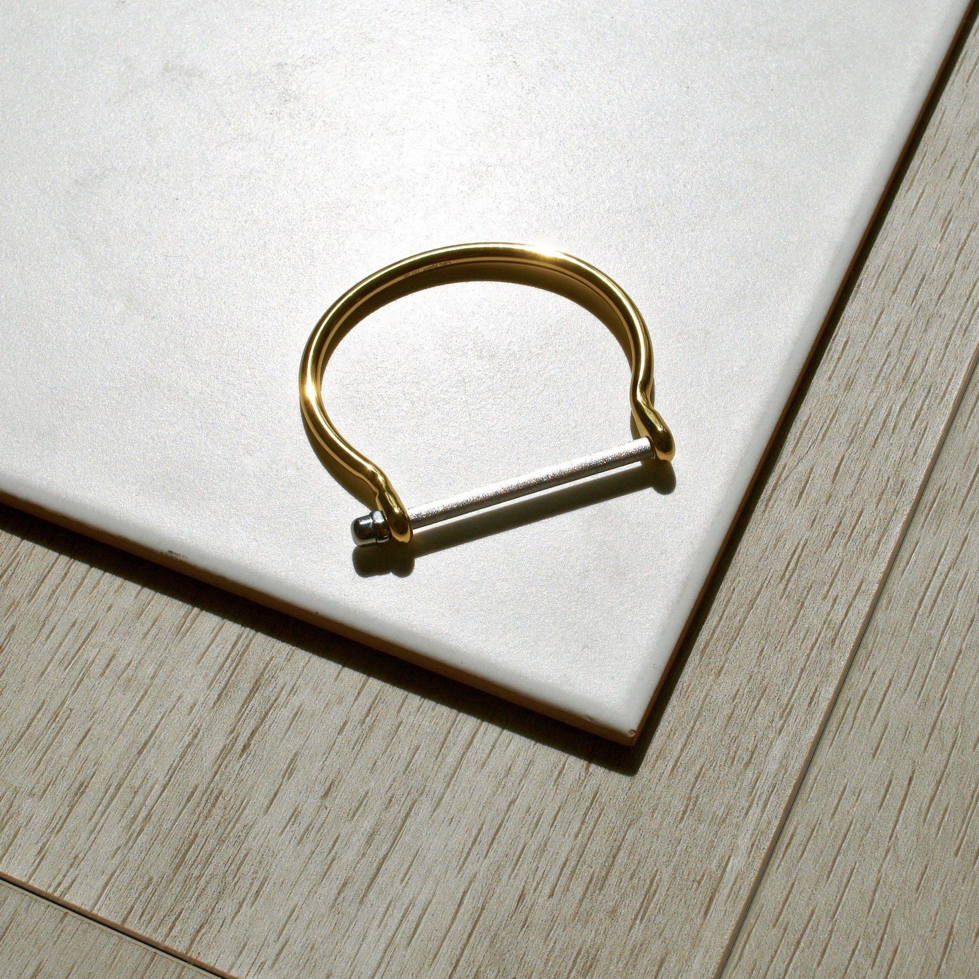 COMING SOON Frosted Gold Screw Cuff Bracelet - Opes Robur