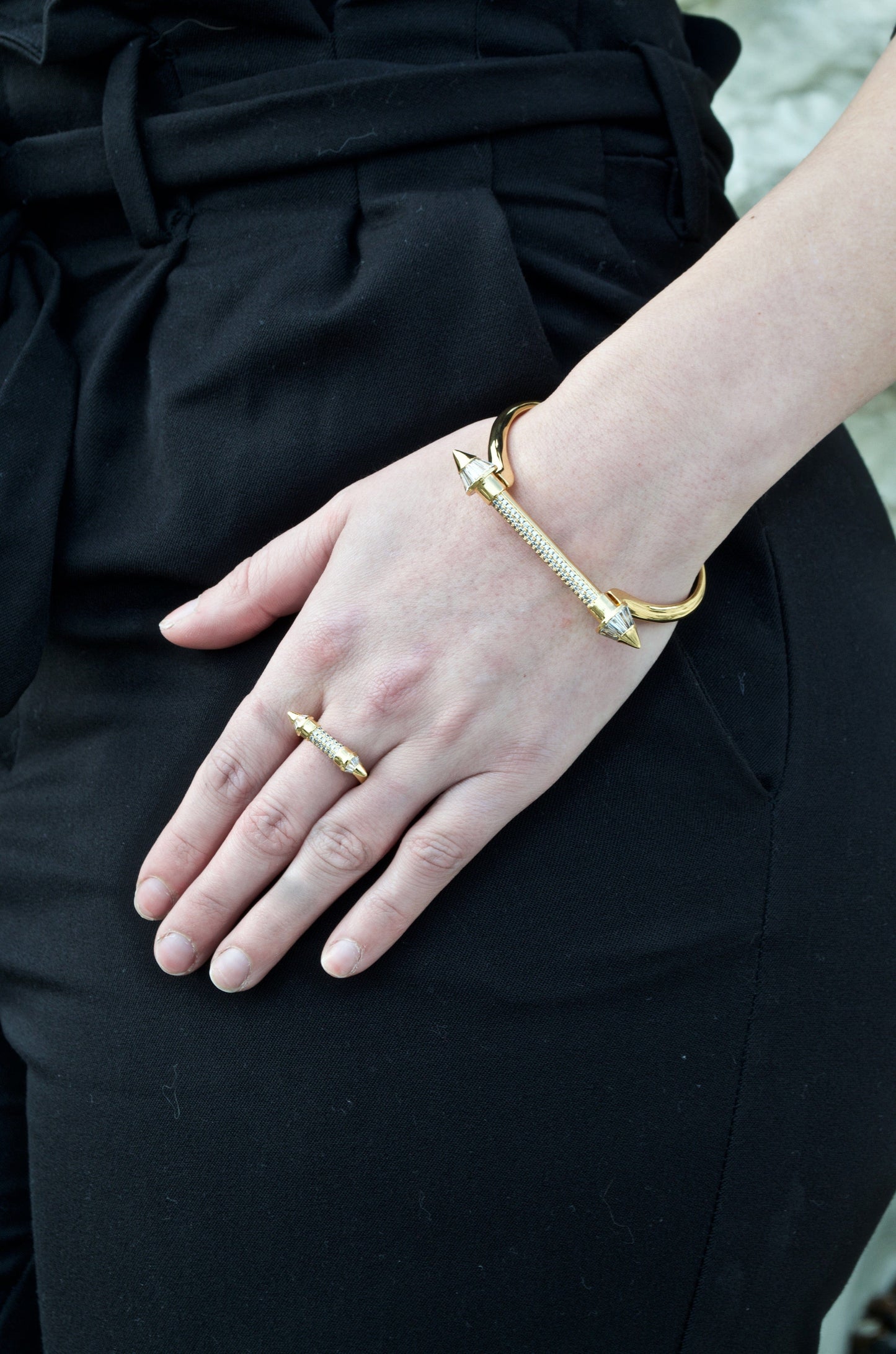 Gold Pointed Ring - Opes Robur