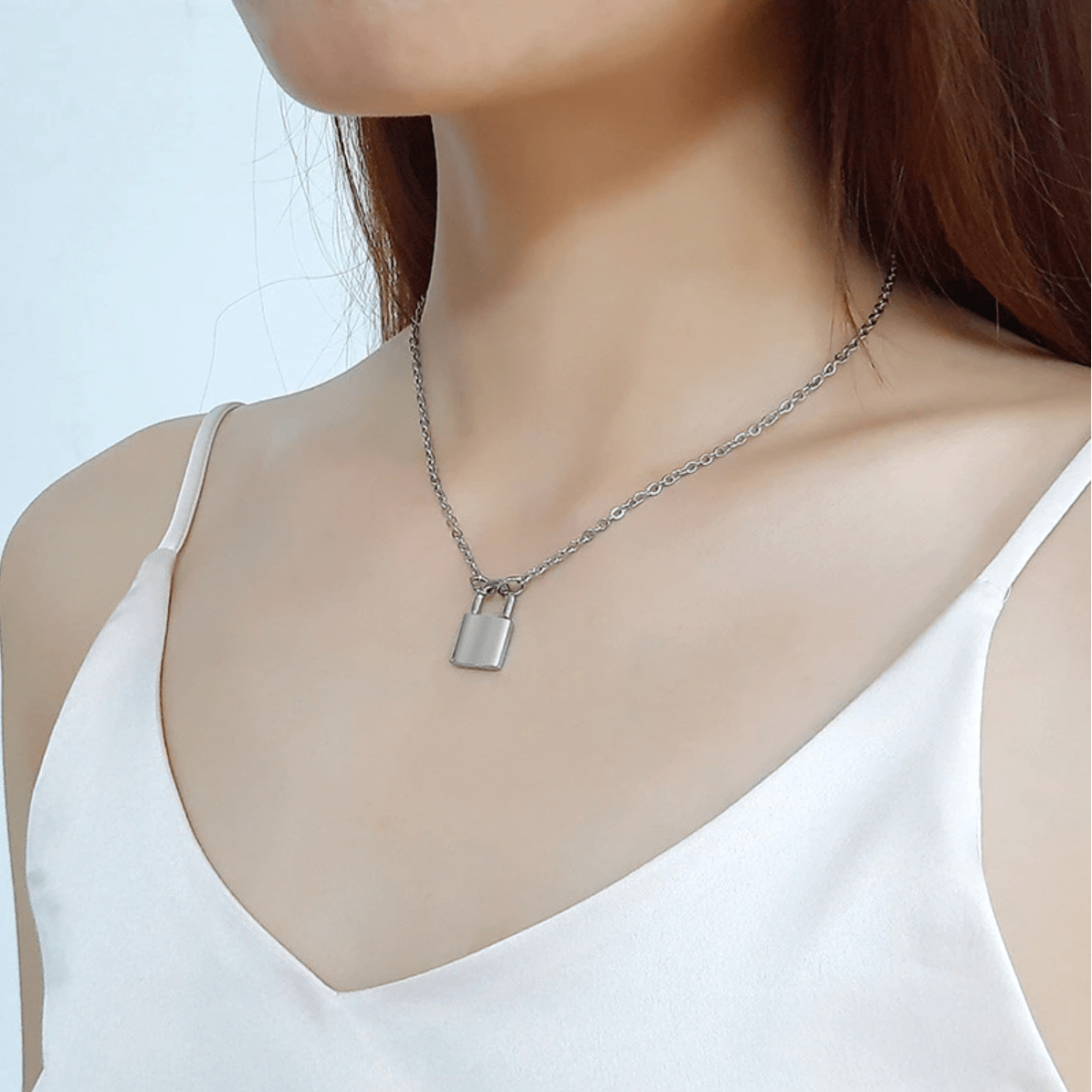 Opes Robur SILVER DAINTY PADLOCK NECKLACE