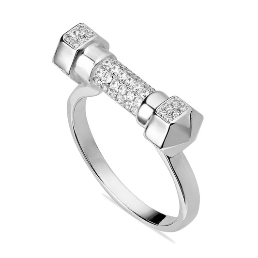 Opes Robur SILVER PAVE CUFF RING