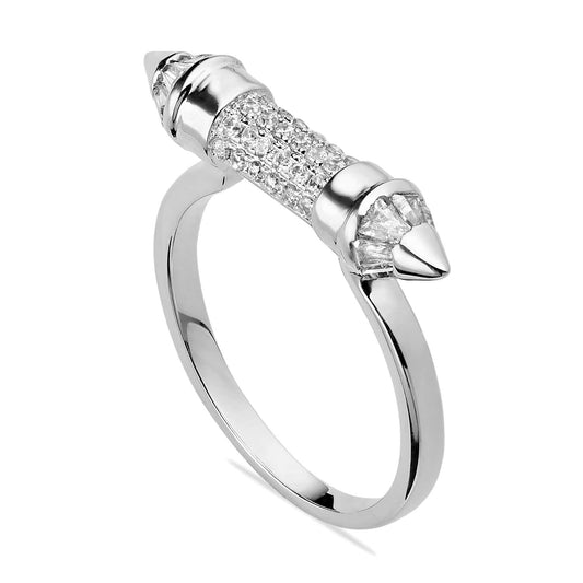 Opes Robur SILVER POINTED RING